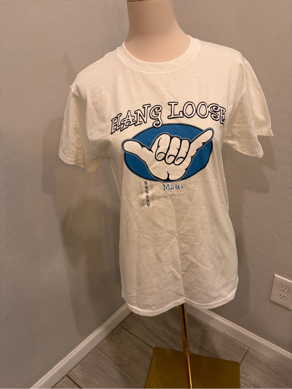 Hanes White Tee with Black Graphic Text